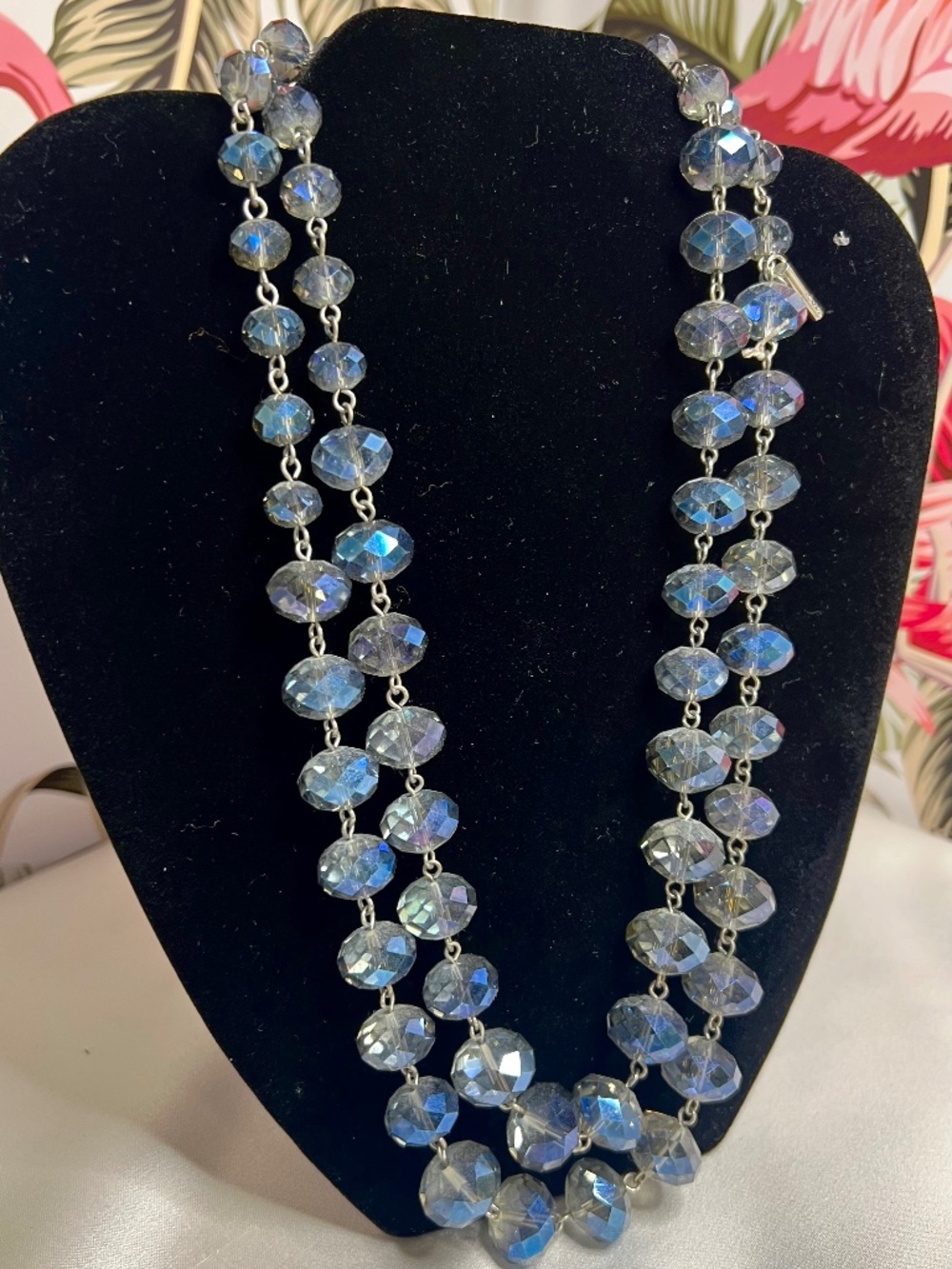 Kenneth Cole New York Smokey Blue Crystal Necklace Earrings Set
